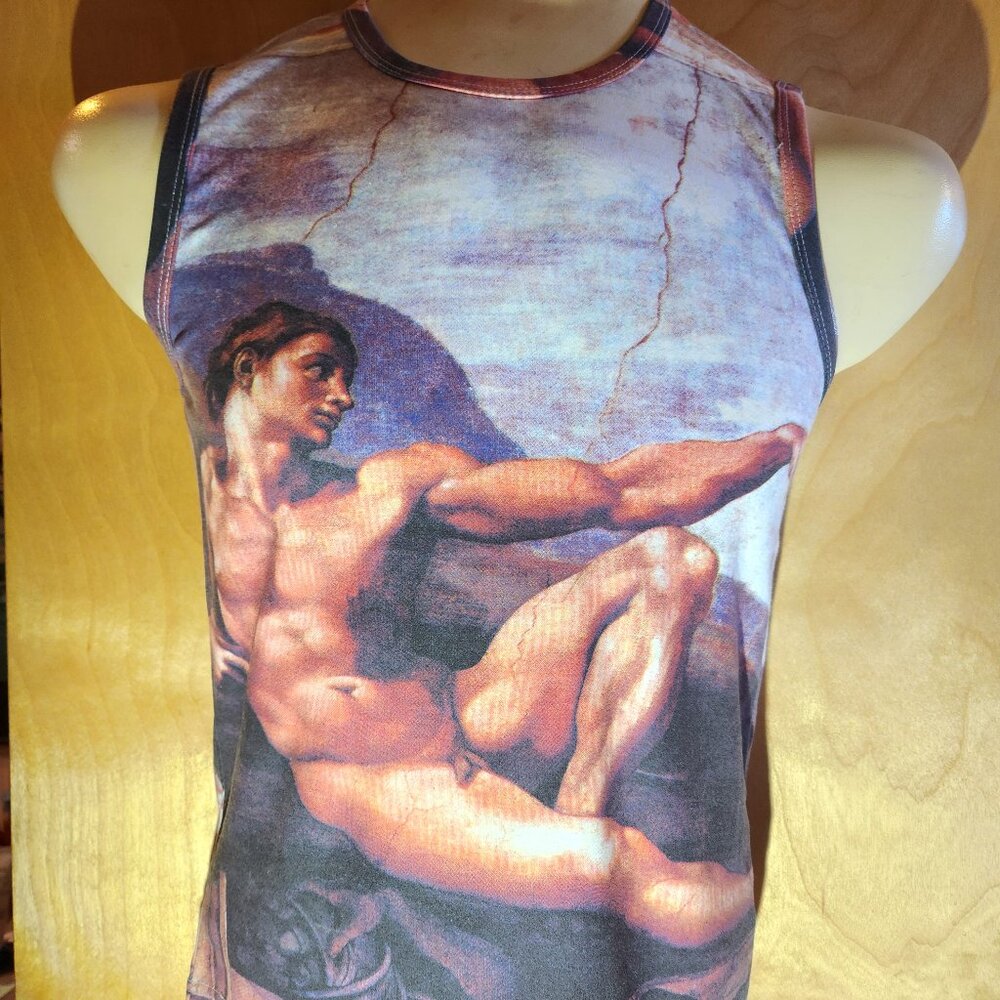 Michelangelo's "The Creation of Adam" - men's tank top (SMALL)